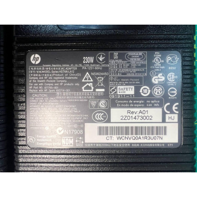 Оригінальний блок живлення для ноутбука HP 19.5V 11.8A 230W (7.4*5.0 із центральним піном) Б/В Оригінальний блок живлення для ноутбука HP 19.5V 11.8A 230W (7.4*5.0 із центральним піном) Б/В