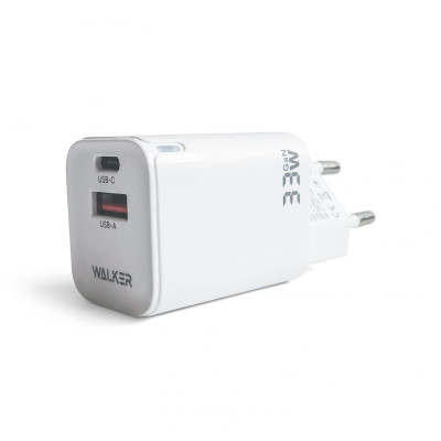 Мережевий зарядний пристрій (адаптер) WALKER WH-43 33W GAN PD_33W / QC3.0_18W white Мережевий зарядний пристрій (адаптер) WALKER WH-43 33W GAN PD_33W / QC3.0_18W white