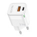 Мережевий зарядний пристрій (адаптер) WALKER WH-43 33W GAN PD_33W / QC3.0_18W white Мережевий зарядний пристрій (адаптер) WALKER WH-43 33W GAN PD_33W / QC3.0_18W white