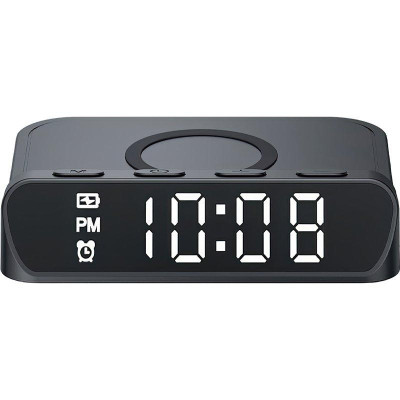 Настільний годинник з бездротовою зарядкою Gelius Oasis GP-SDC03 Black Настільний годинник з бездротовою зарядкою Gelius Oasis GP-SDC03 Black