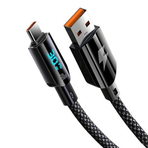 Кабель USB Gelius Screen GP-UCN008 USB-A to Type-C (1.2m) (30W) Black Кабель USB Gelius Screen GP-UCN008 USB-A to Type-C (1.2m) (30W) Black