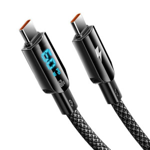 Кабель USB Gelius Screen GP-UCN007 Type-C to Type-C (1.2m) (60W) Black Кабель USB Gelius Screen GP-UCN007 Type-C to Type-C (1.2m) (60W) Black