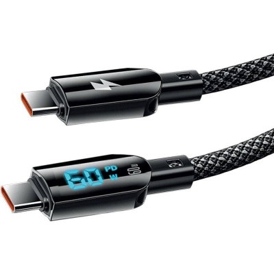 Кабель USB Gelius Screen GP-UCN007 Type-C to Type-C (1.2m) (60W) Black Кабель USB Gelius Screen GP-UCN007 Type-C to Type-C (1.2m) (60W) Black