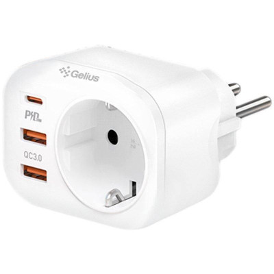 Мережевий зарядний пристрій Gelius Moxie GP-HC050 2USB (QC3.0) + Type-C (PD20W) White Мережевий зарядний пристрій Gelius Moxie GP-HC050 2USB (QC3.0) + Type-C (PD20W) White