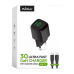 Мережевий зарядний пристрій (адаптер) 2в1 WALKER WH-71 GAN 30W + Data Cable Type-C to Type-C black Мережевий зарядний пристрій (адаптер) 2в1 WALKER WH-71 GAN 30W + Data Cable Type-C to Type-C black