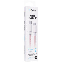 Кабель USB Gelius iCable GP-UCN010 Type-C to Type-C (1,2 м) (60W) Рожевий Кабель USB Gelius iCable GP-UCN010 Type-C to Type-C (1,2 м) (60W) Рожевий