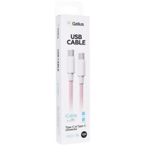Кабель USB Gelius iCable GP-UCN010 Type-C to Type-C (1,2 м) (60W) Рожевий Кабель USB Gelius iCable GP-UCN010 Type-C to Type-C (1,2 м) (60W) Рожевий