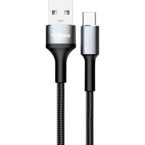 Кабель USB Gelius Cafule GP-UCN002C USB-A на Type-C (1.2 м) (3A) Чорний Кабель USB Gelius Cafule GP-UCN002C USB-A на Type-C (1.2 м) (3A) Чорний