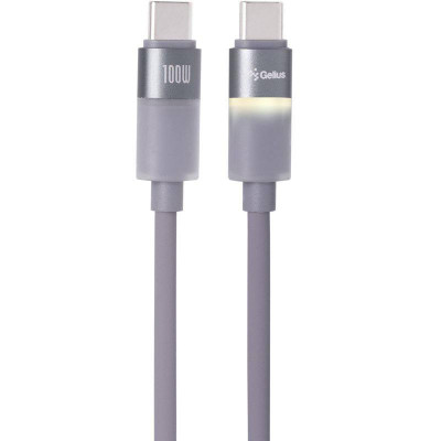 Кабель USB Gelius MoonLine GP-UCN014 Type-C на Type-C (1,2 м) (100W) Сірий