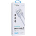 Кабель USB Gelius MoonLine GP-UCN014 Type-C на Type-C (1,2 м) (100W) Сірий