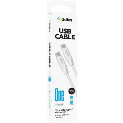 Кабель USB Gelius One GP-UCN012 Type-C to Type-C 3A 60W (1m) White Кабель USB Gelius One GP-UCN012 Type-C to Type-C 3A 60W (1m) White