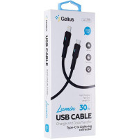 Кабель USB Gelius Lumin Lamp GP-UC100 Type-C to Lightning (2m) (30W) Black Кабель USB Gelius Lumin Lamp GP-UC100 Type-C to Lightning (2m) (30W) Black