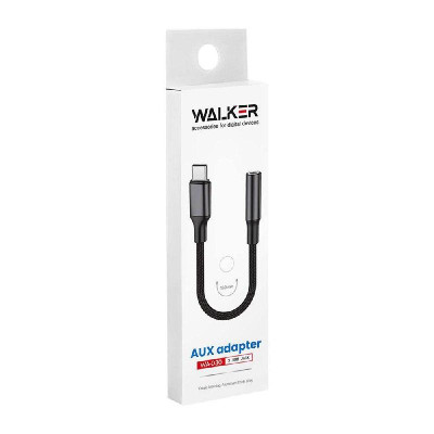 Аудіо-перехідник WALKER WA-030 Type-C to AUX 3.5мм black