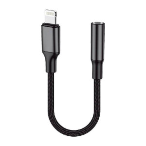 Аудіо-перехідник WALKER WA-030 Lightning to AUX 3.5мм black Аудіо-перехідник WALKER WA-030 Lightning to AUX 3.5мм black