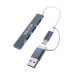 Перехідник USB-хаб 4в1 WALKER WHUB-11 grey