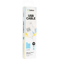 Кабель USB Gelius One GP-UC119 USB-A на Type-C (1 м) (12 Вт) Белый Кабель USB Gelius One GP-UC119 USB-A на Type-C (1 м) (12 Вт) Белый