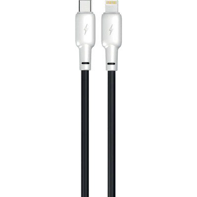 Кабель USB Gelius Full Silicon GP-UCN001CL Type-C to Lightning (1.2m) (20W) Black/White