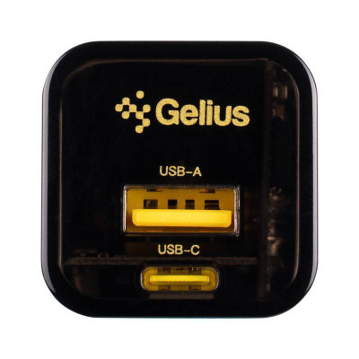 Мережевий зарядний пристрій Gelius Genesis GP-HC055 USB+Type-C 30W GaN (Incredible series) Transparent Black Мережевий зарядний пристрій Gelius Genesis GP-HC055 USB+Type-C 30W GaN (Incredible series) Transparent Black