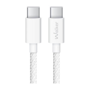 Кабель USB WALKER C860 Type-C to Type-C 65W 2м white